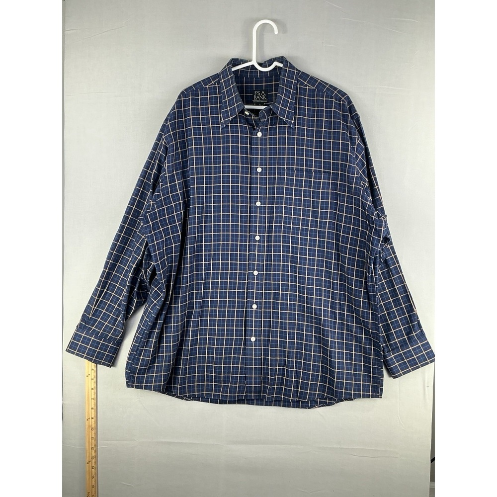 Jos. A. Bank Executive Collection XL Blue White Check Button Down Shirt Casual